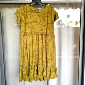 Anthropologie Ruffle Knit Mini Dress